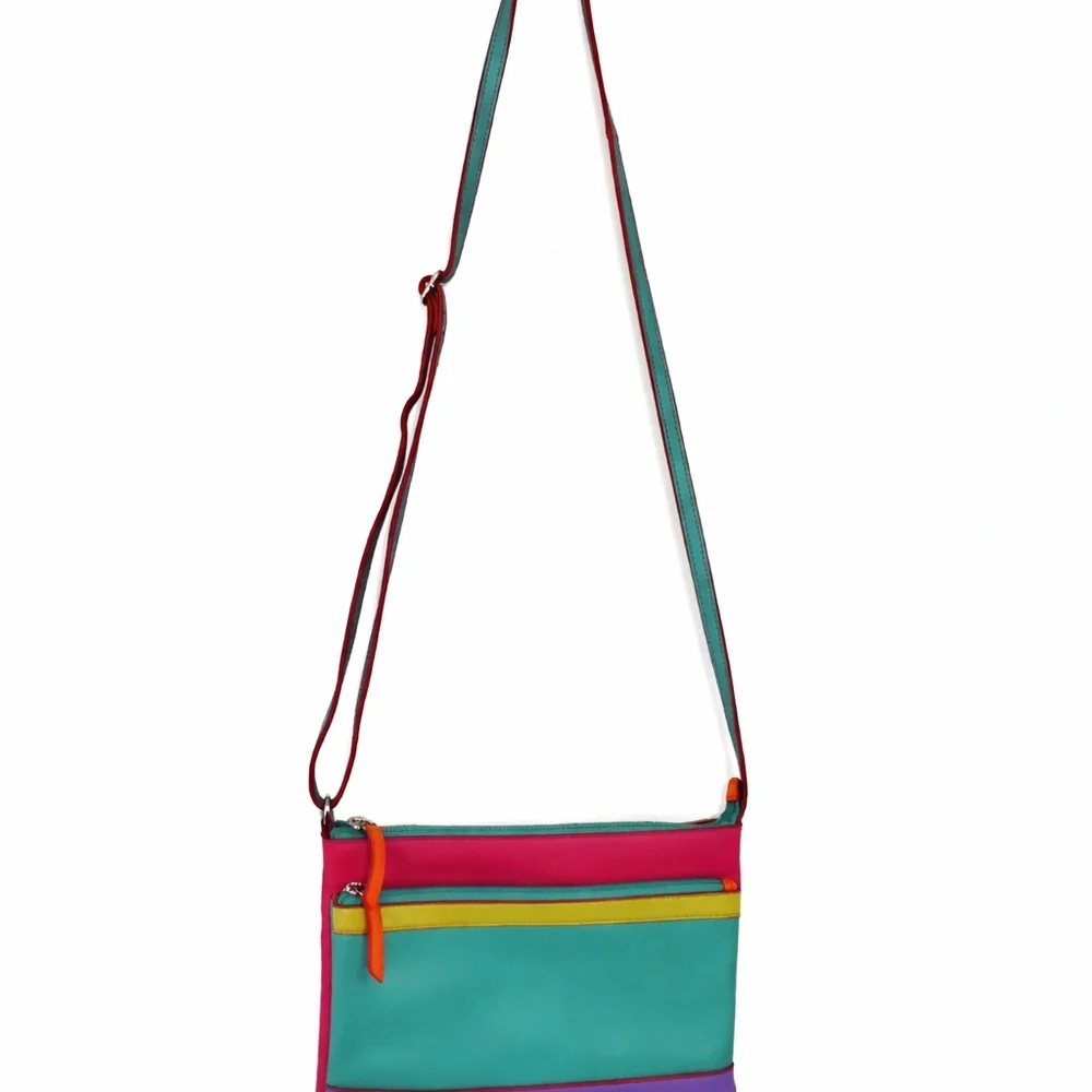 👜 ILI New York Genuine Leather RFID Crossbody Purse – 90s / Y2K - Picture 4 of 10